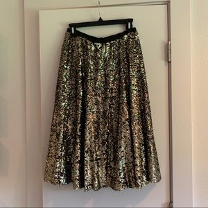 Maeve Gold Sequin MIDI Skirt